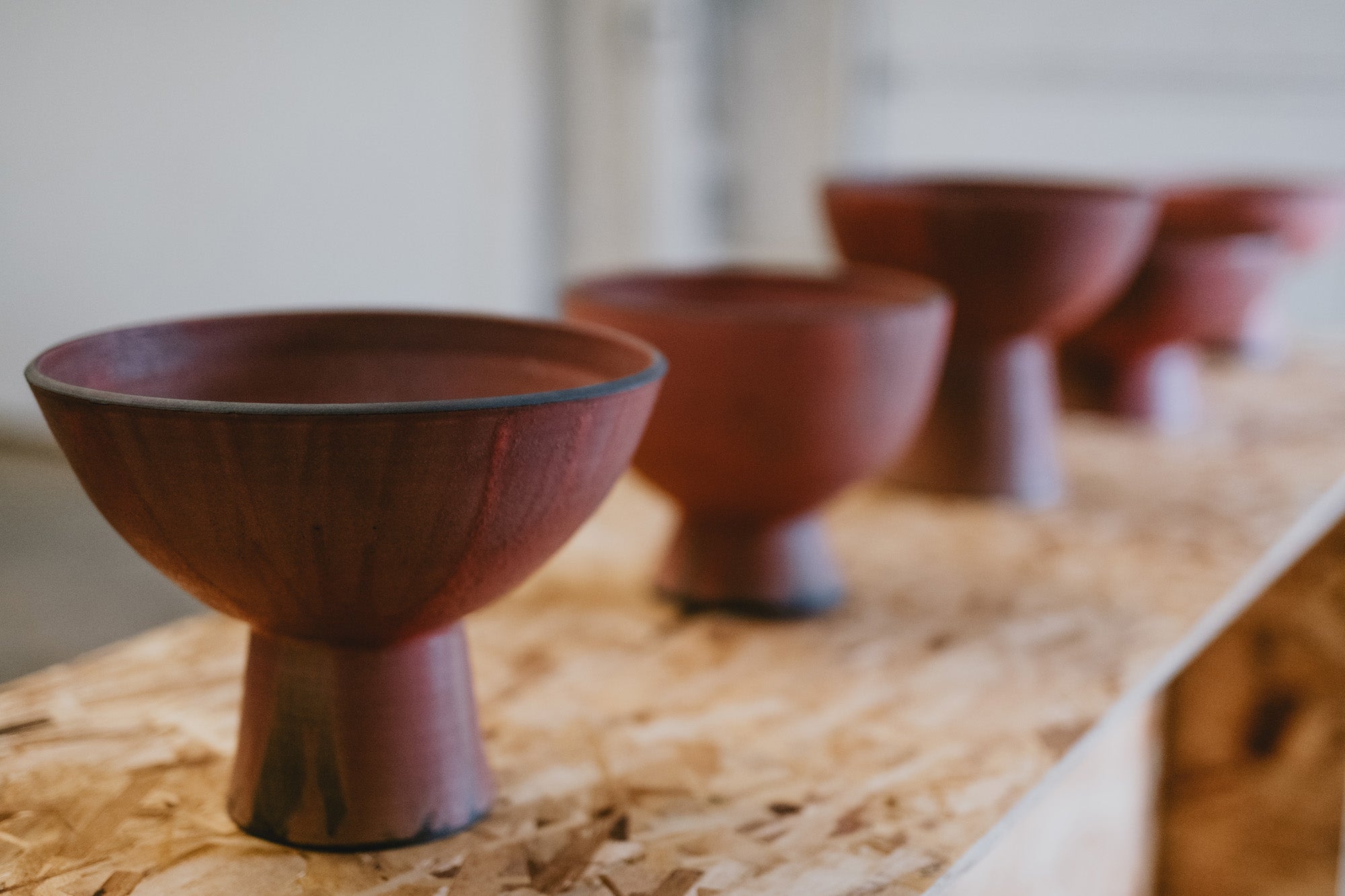 Red pedestal bowl