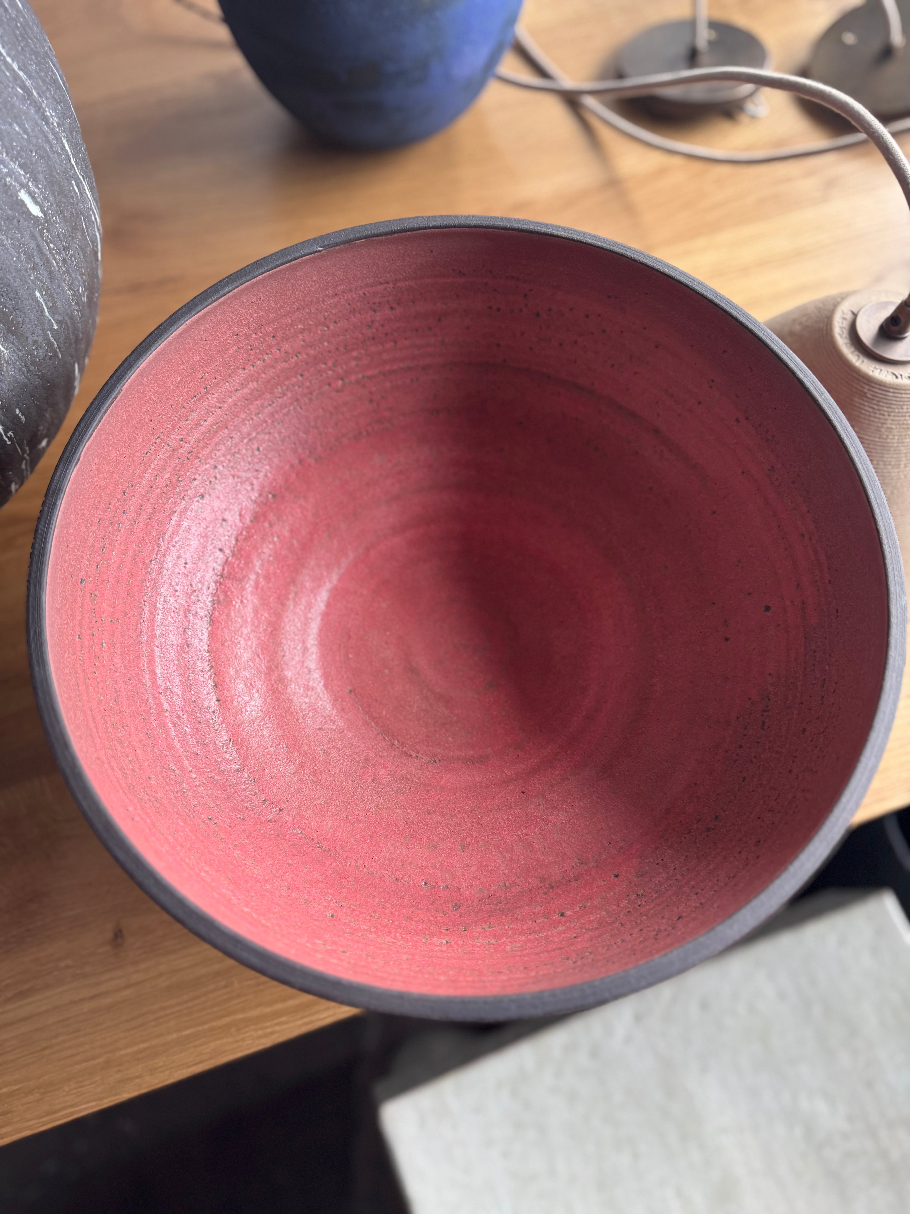 Red pedestal bowl